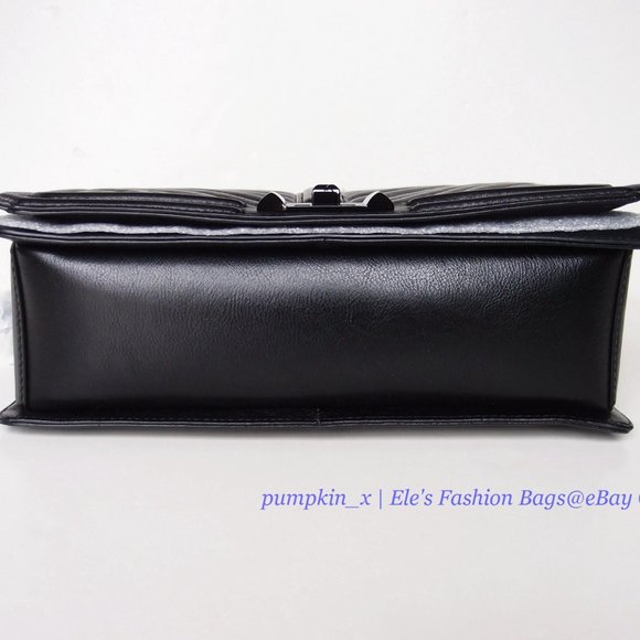 NWT Rebecca Minkoff Chevron Jumbo Quilted Leather Shoulder Bag BLACK BLACK AUTH! - Picture 12 of 14